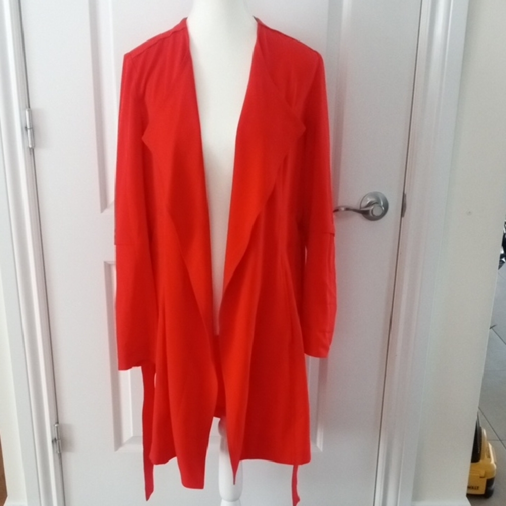 Rachel Zoe Vibrant Red Open Front Cardigan